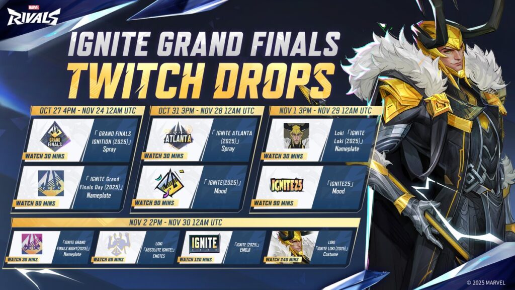 Marvel Rivals Ignite Grand Finals Twitch Drops Unveiled