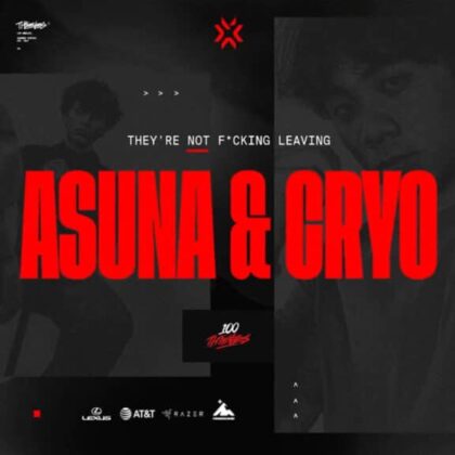 100 Thieves Welcomes Back Cryo and Asuna to VALORANT Team