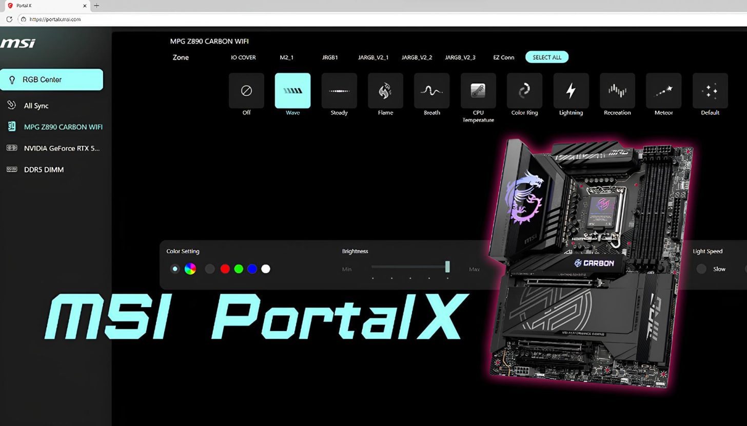 MSI Launches Portal X: Sleek Browser Tool for Lighting Control on MSI Gear