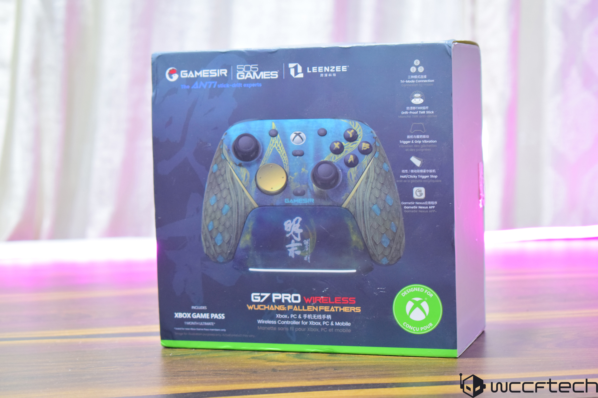 Gamesir G7 Pro Wireless Xbox controller box on a table.
