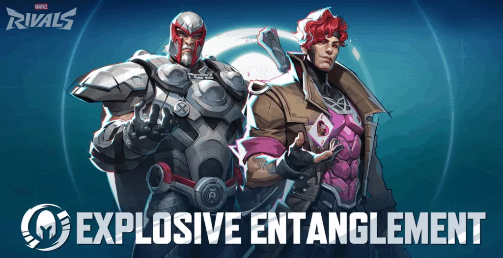 Marvel Rivals Season 5 Team-Up Explosive Entanglement featuring Magneto and Gambit character art