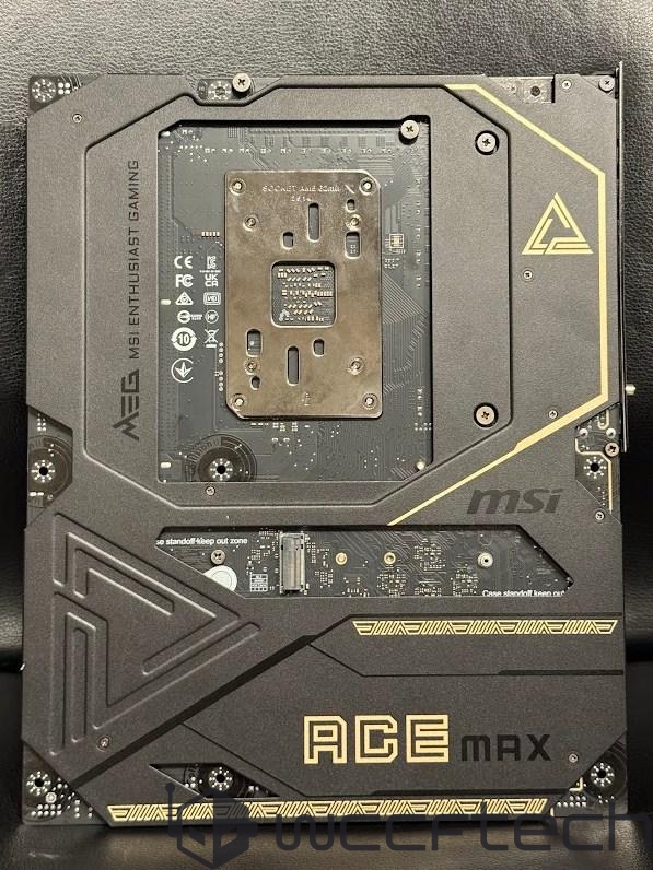 MSI motherboard labeled MEG and ACE MAX on a black background.