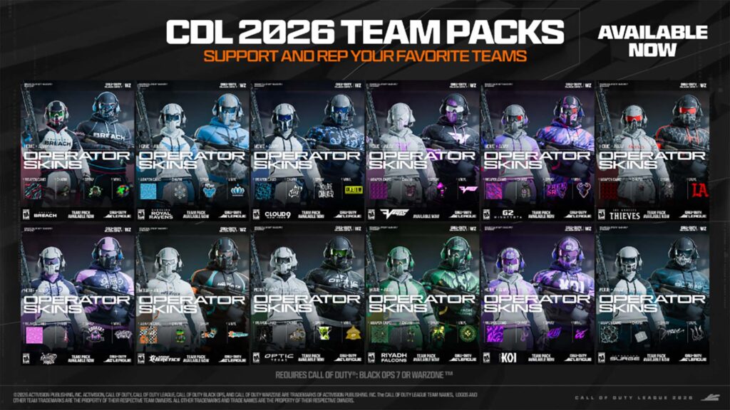 2026 Team Packs Unleashed by Call of Duty League
