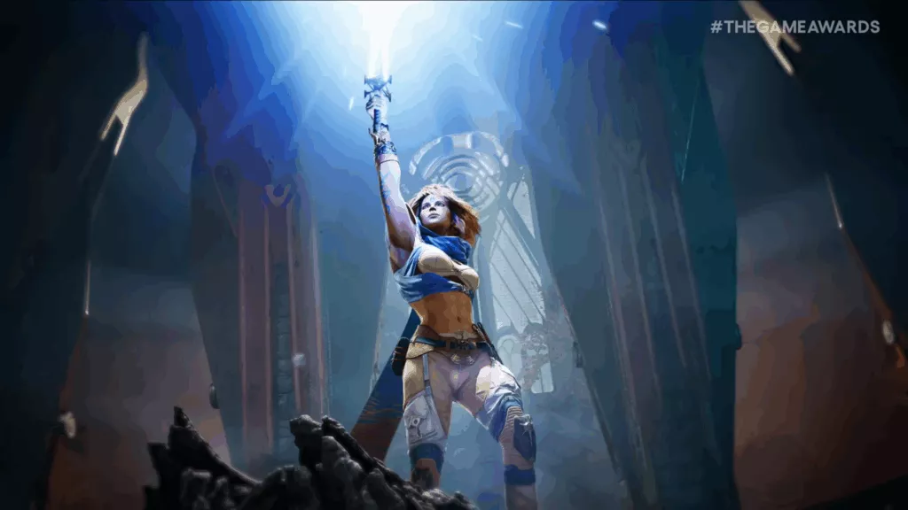 Highguard in-game Warden retrieving sword used to summon Shieldbreaker